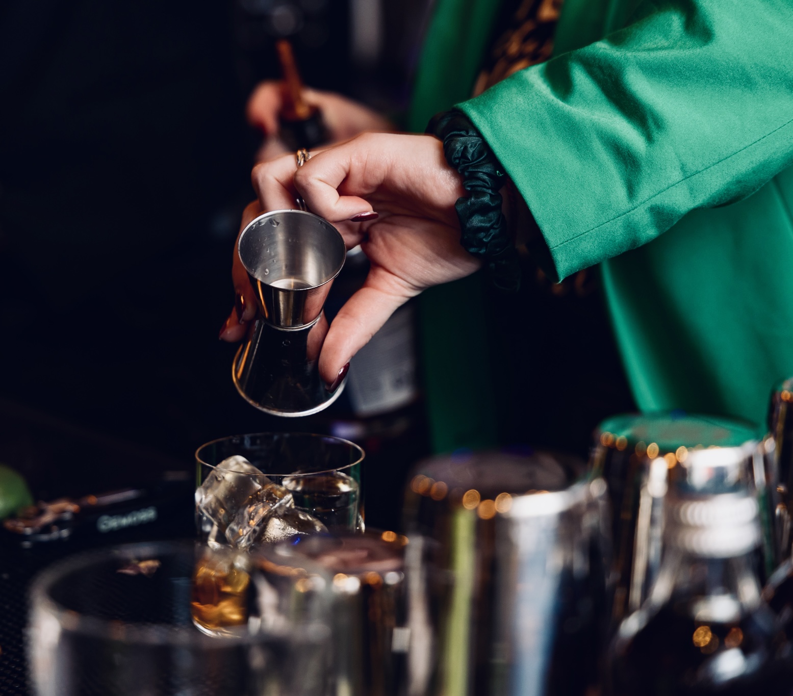 Cocktail being crafted