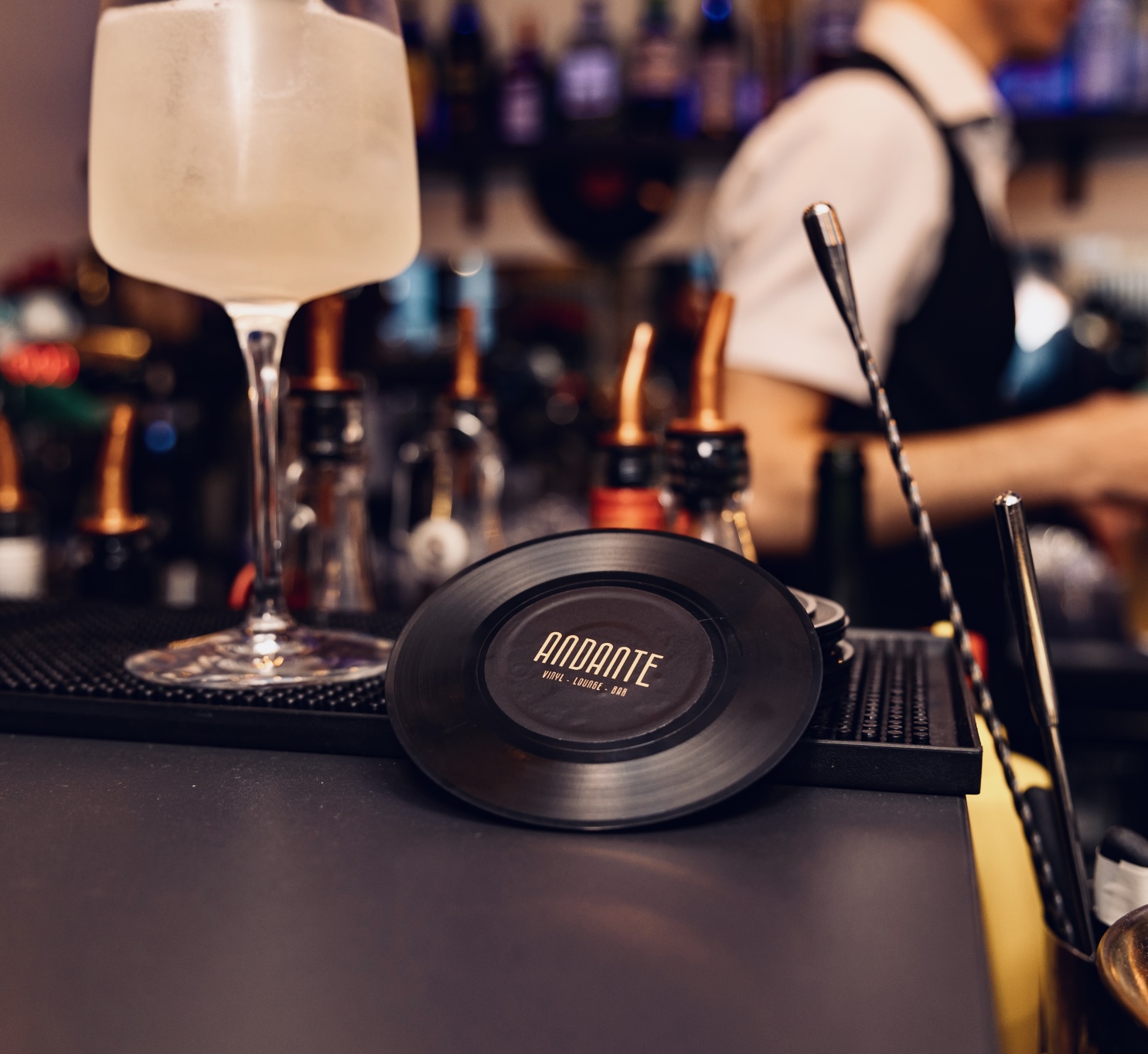 Andante cocktail and coaster